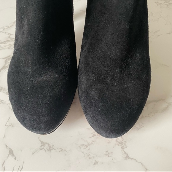 Clarks | Black Suede Heel Booties - Picture 5 of 12